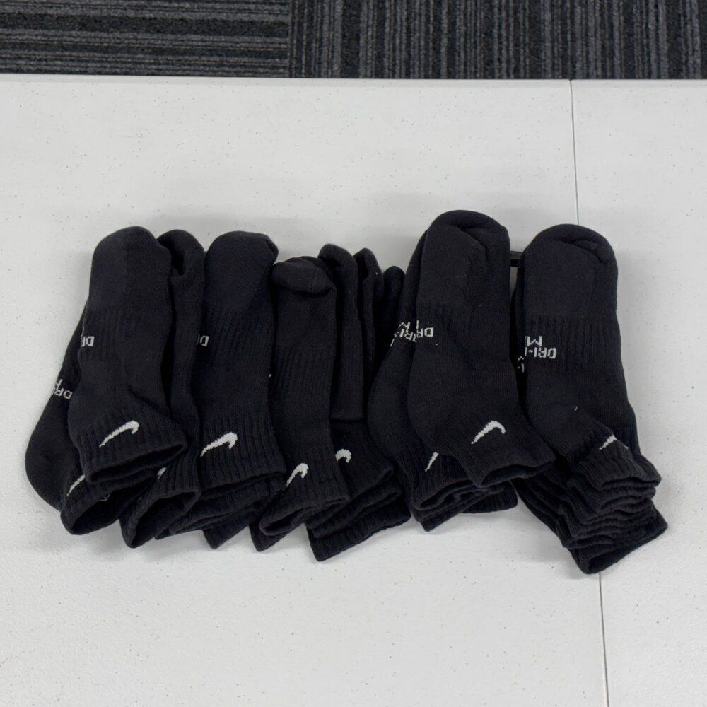 Nike Kid's Ankle Black Medium Socks NEW 12 Pairs